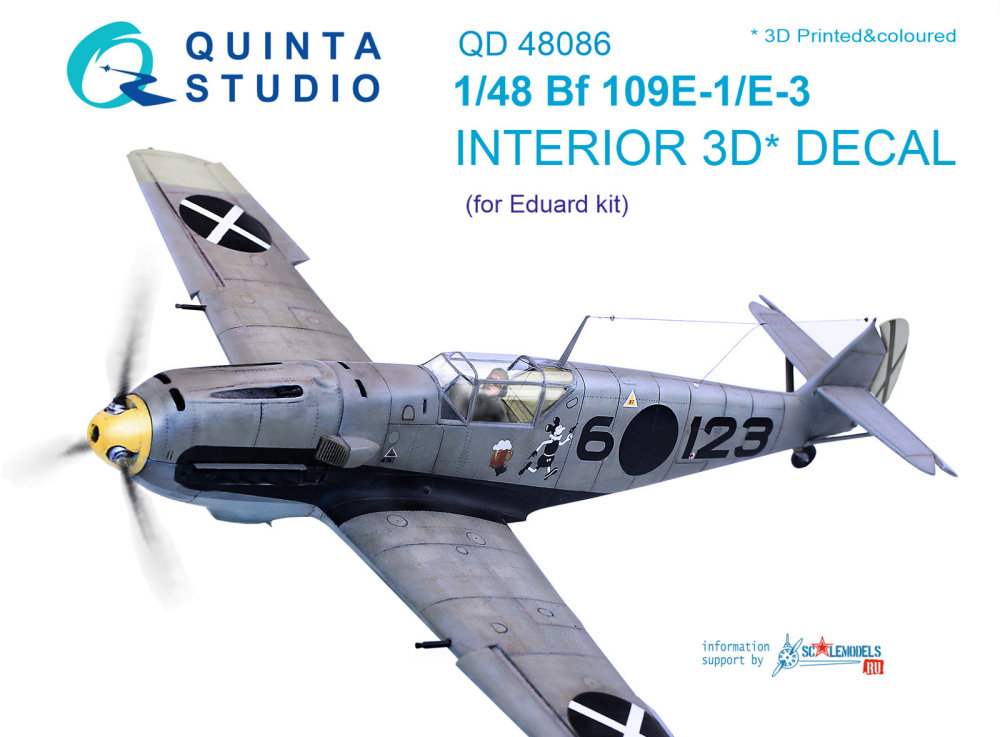 1/48 Bf 109E-1/E-3 3D-Print&colour Interior (EDU)