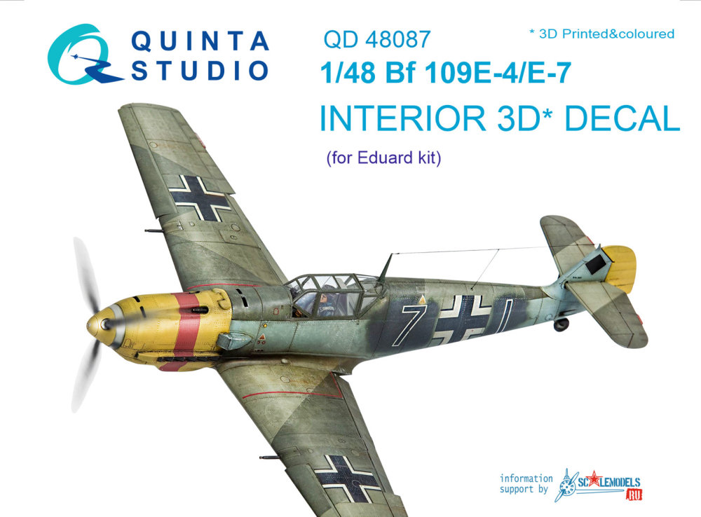 1/48 Bf 109E-4/E-7 3D-Print&colour Interior (EDU)