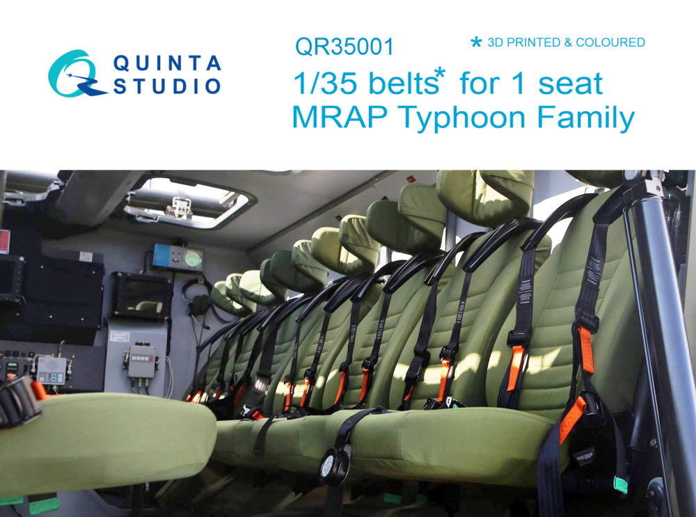 1/35 MRAP Typhoon Family belts for 1 seat 3D Print