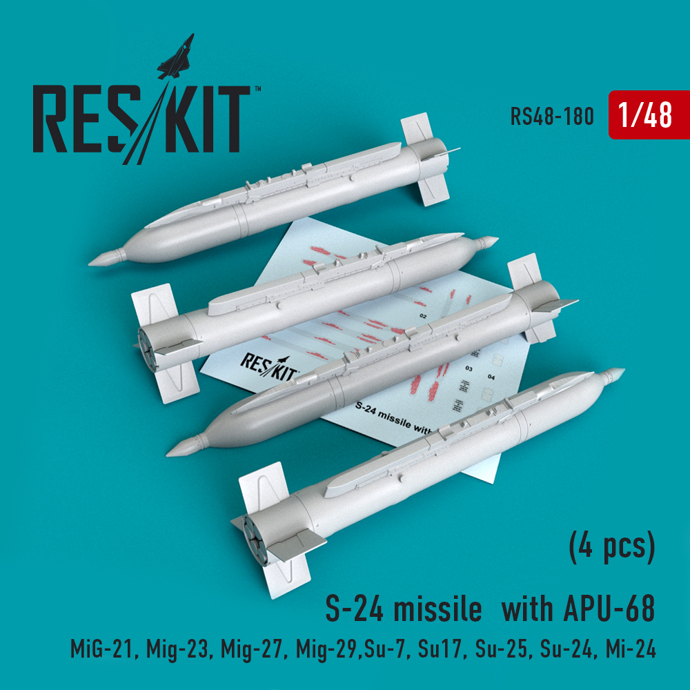 1/48 S-24 missile with APU-68 (4 pcs.)