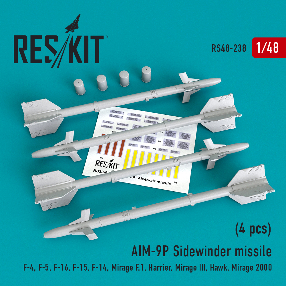 1/48 AIM-9P Sidewinder missile (4 pcs.)