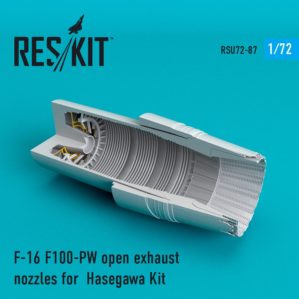 1/72 F-16 F100-PW open exh. nozzles (HAS)