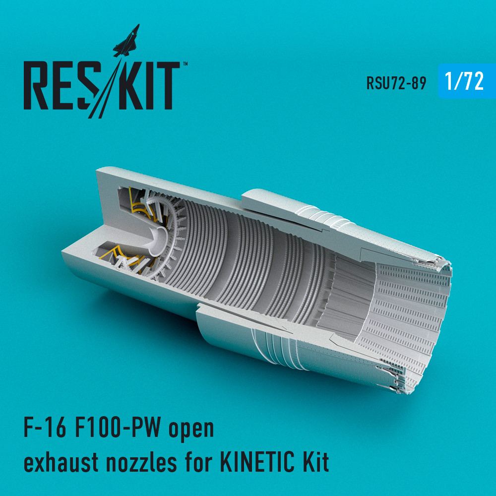 1/72 F-16 F100-PW open exh. nozzles (KIN)