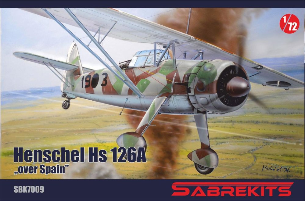 1/72 Henschel Hs 126A over Spain (3x camo)