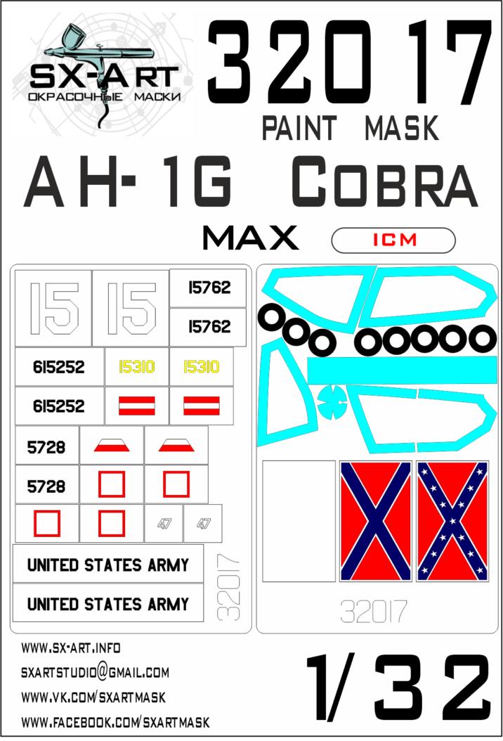 1/32 AH-1G Cobra Painting Mask (ICM) MAX