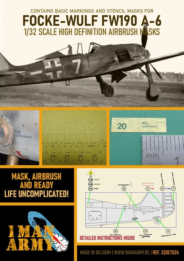 1/32 Focke Wulf 190 A6 Airbrush paint mask