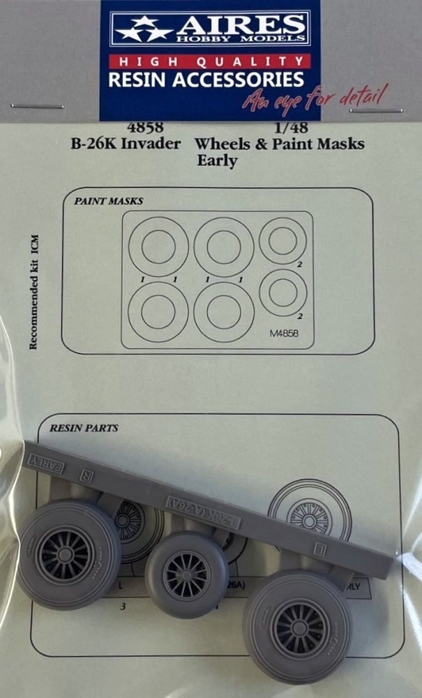 1/48 B-26K Invader Early wheels&paint masks (ICM)