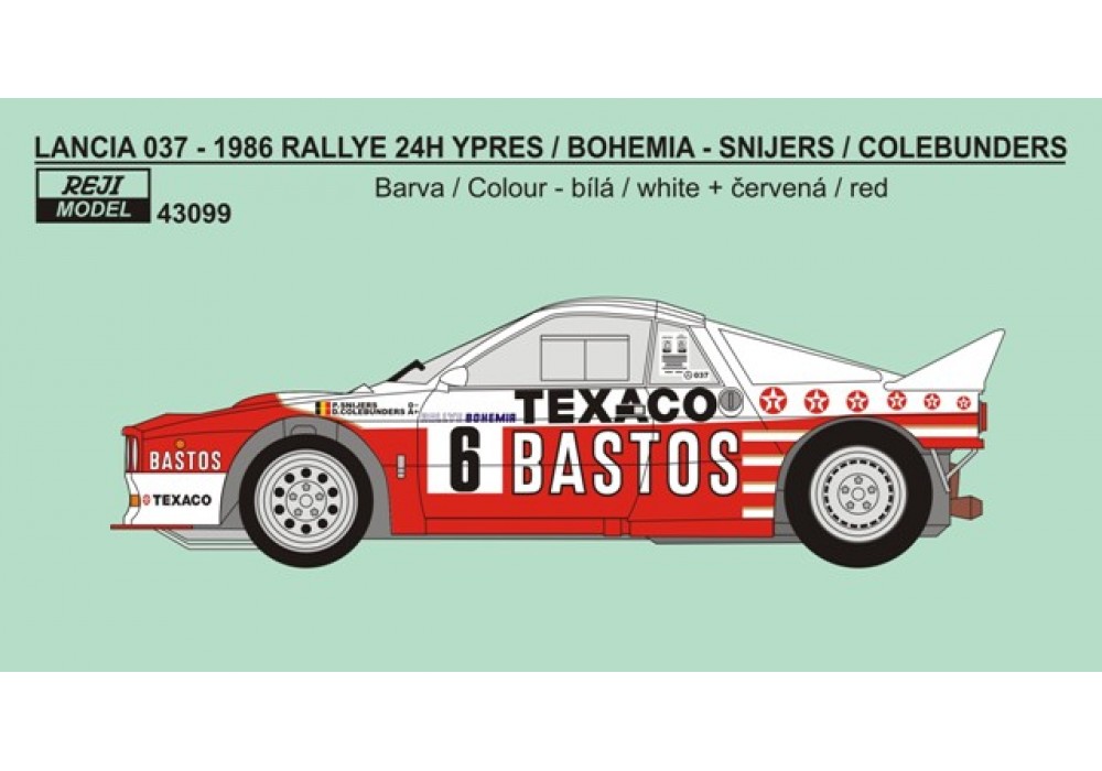1/43 Lancia 037 Ypres/Bohemia 1986 (decal)