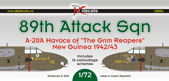 1/72 89th Attack Sqn New Guinea 1942-43 (11x camo)