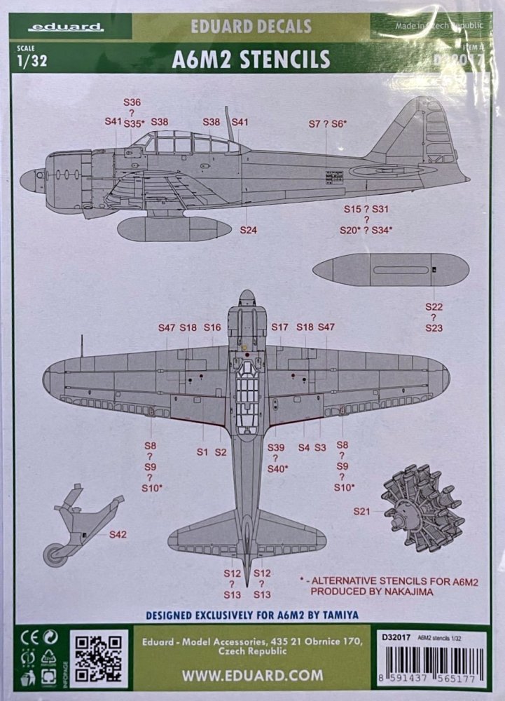 1/32 Decals A6M2 stencils (TAM)