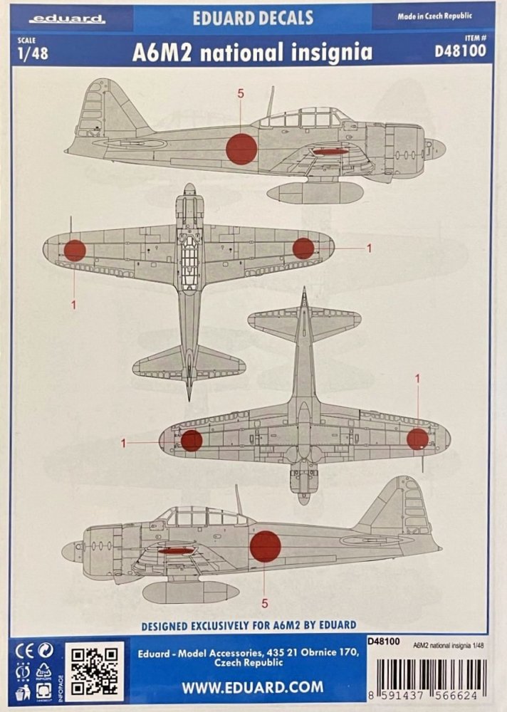 1/48 Decals A6M2 national insignia (EDU)