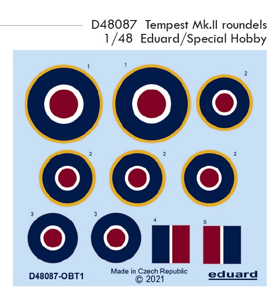 1/48 Decals Tempest Mk.II roundels (EDU/SP.H.)