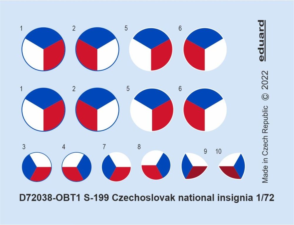 1/72 Decals S-199 Czechoslovak nat.insignia (EDU)