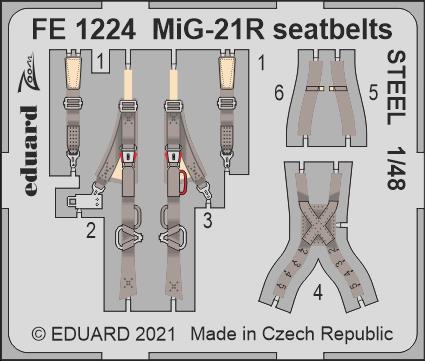 1/48 MiG-21R seatbelts STEEL (EDU)