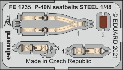 1/48 P-40N seatbelts STEEL (ACAD)