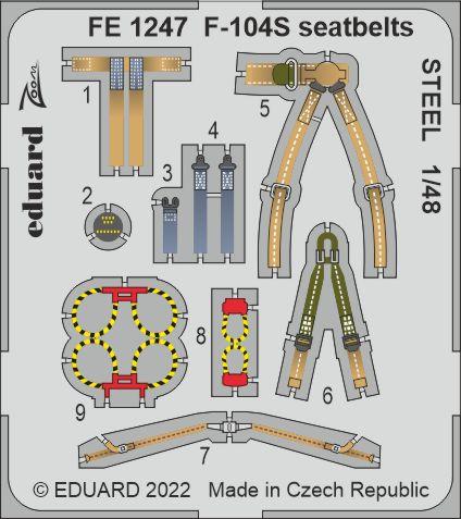 1/48 F-104S seatbelts STEEL (KIN)