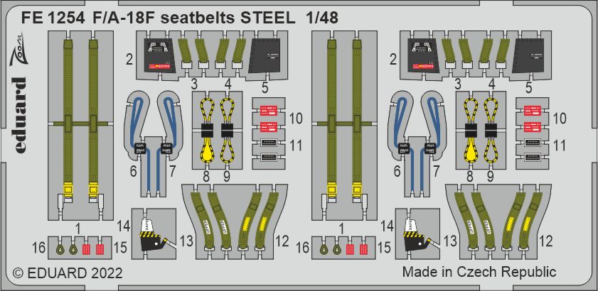 1/48 F/A-18F seatbelts STEEL (MENG)