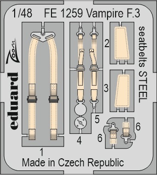 1/48 Vampire F.3 seatbelts STEEL (AIRF)