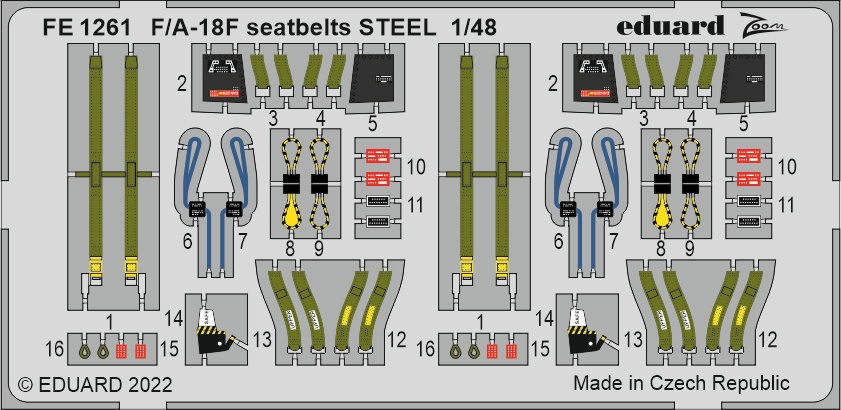 1/48 F/A-18F seatbelts STEEL (HOBBYB)