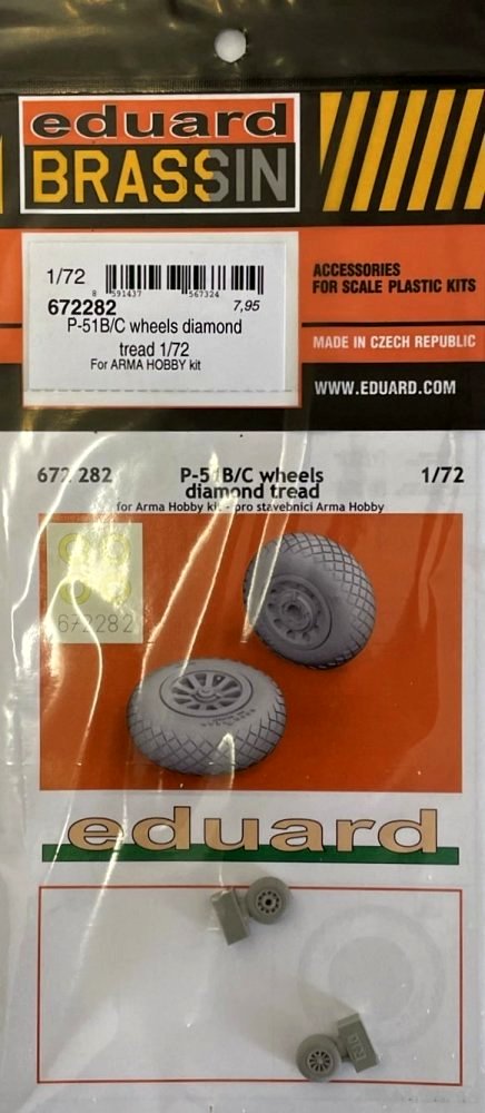 BRASSIN 1/72 P-51B/C wheels diamond tread (ARM)