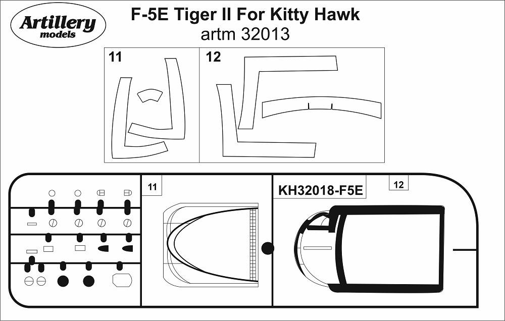 1/32 Masks for F-5E Tiger II (KITTYH)