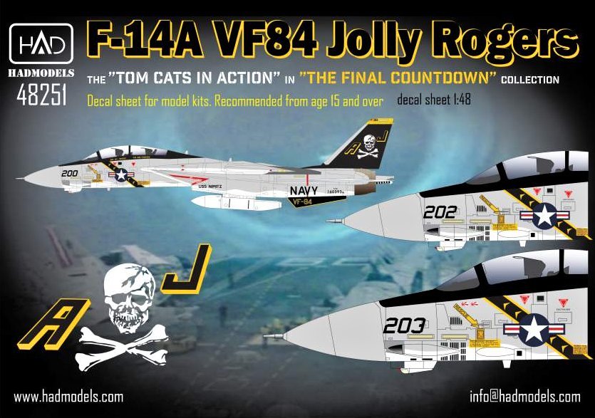 1/48 Decal F-14A Jolly Rogers 'In action'