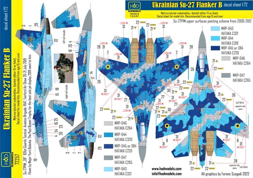 1/72 Decal Ukrainian Su-27 P1M Digit Camouflage