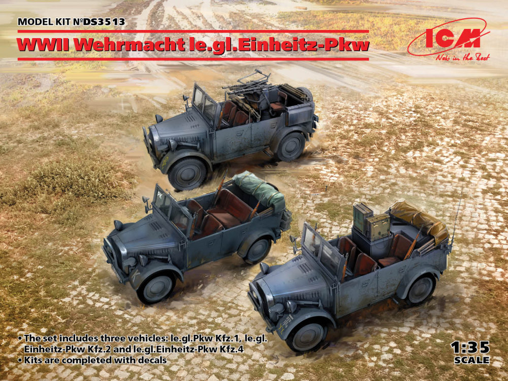 1/35 Wehrmacht WWII Cars DIORAMA SET (3 kits)