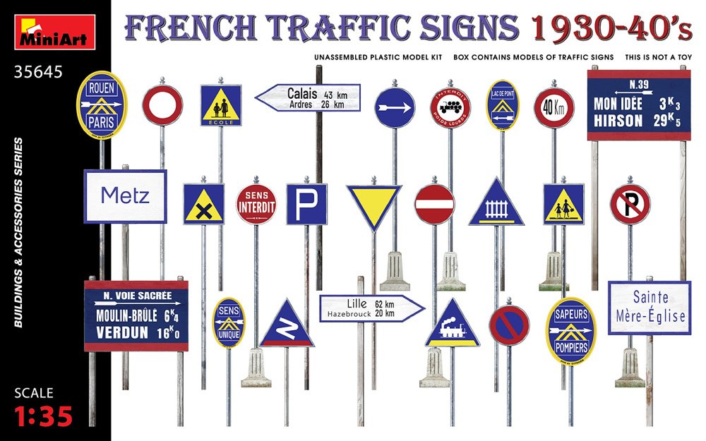 1/35 French Traffic Signs 1930-40's