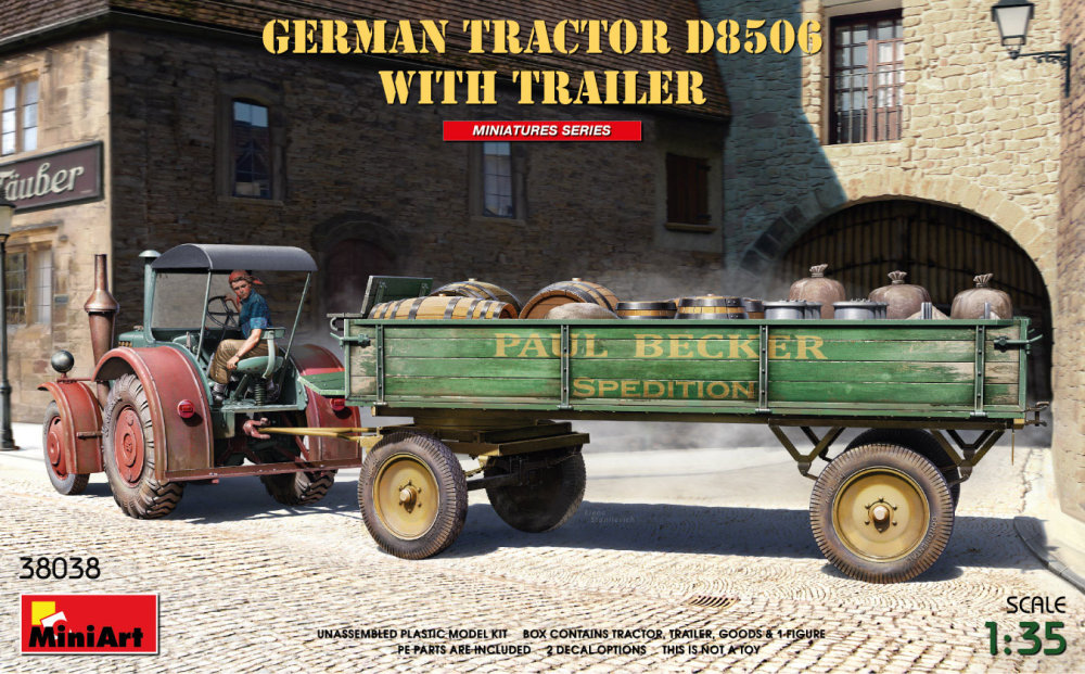 1/35 German Tractor D8506 with Trailer (2x camo)
