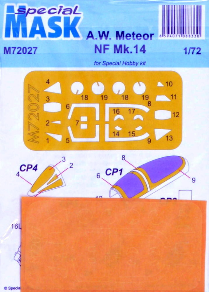 1/72 Mask for A.W. Meteor NF Mk.14 (SP.HOBBY)