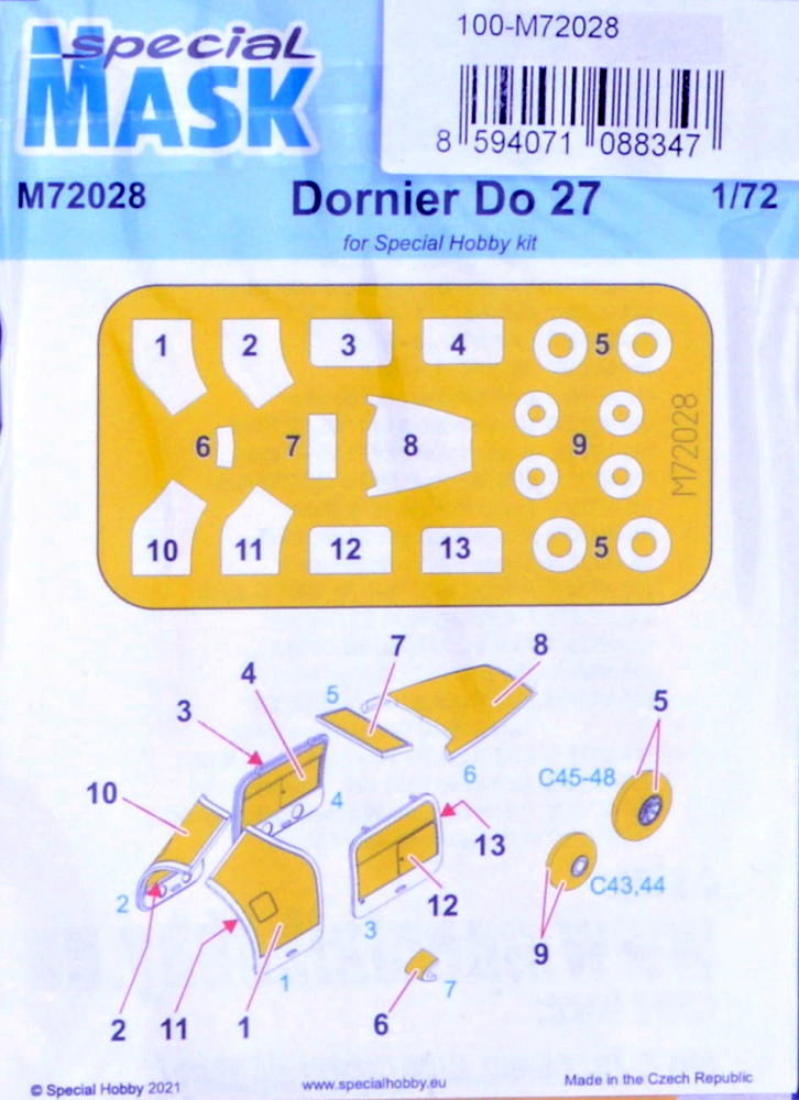 1/72 Mask for Dornier Do 27 (SP.HOBBY)