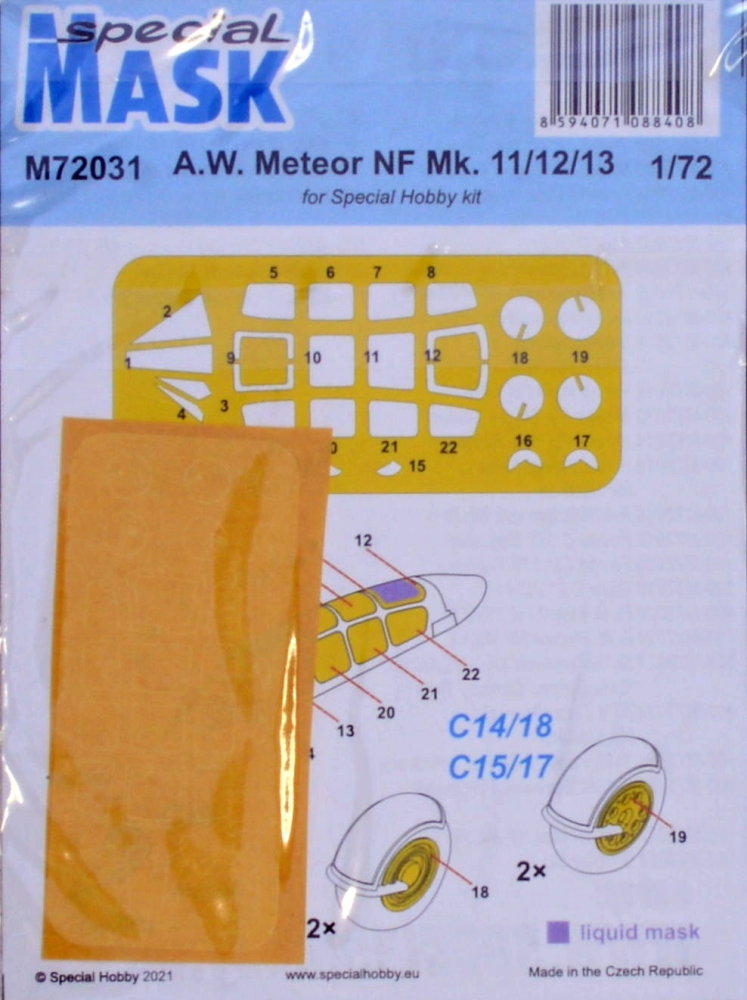 1/72 Mask for A.W. Meteor NF Mk.11/12/13 (SP.HOB.)