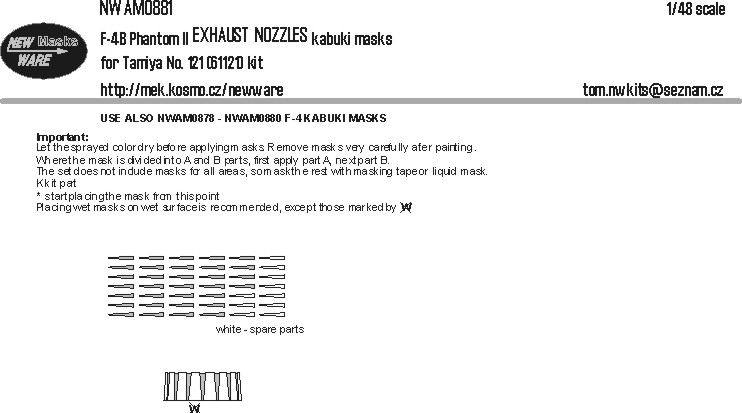 1/48 Mask F-4B Phantom II EXH.NOZZLES (TAM 61121)