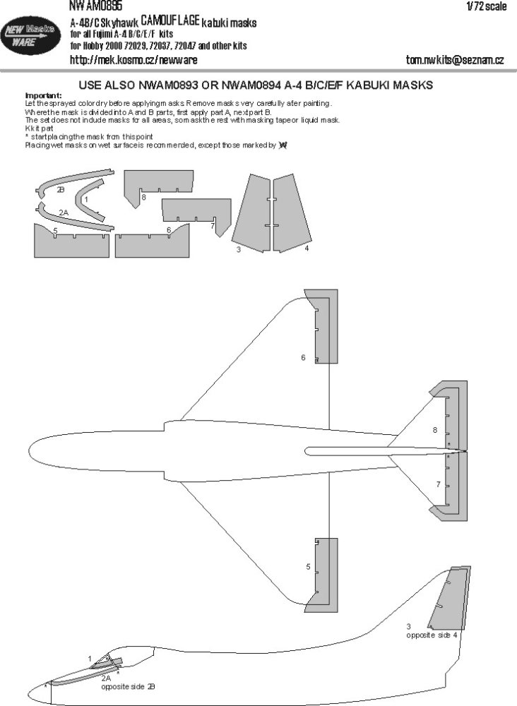 1/72 Mask A-4B/C Skyhawk CAMOUFLAGE (H.2000/FUJI)