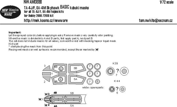 1/72 Mask TA-4J/F,0A-4M Skyhawk BASIC (H.2000/FUJ)