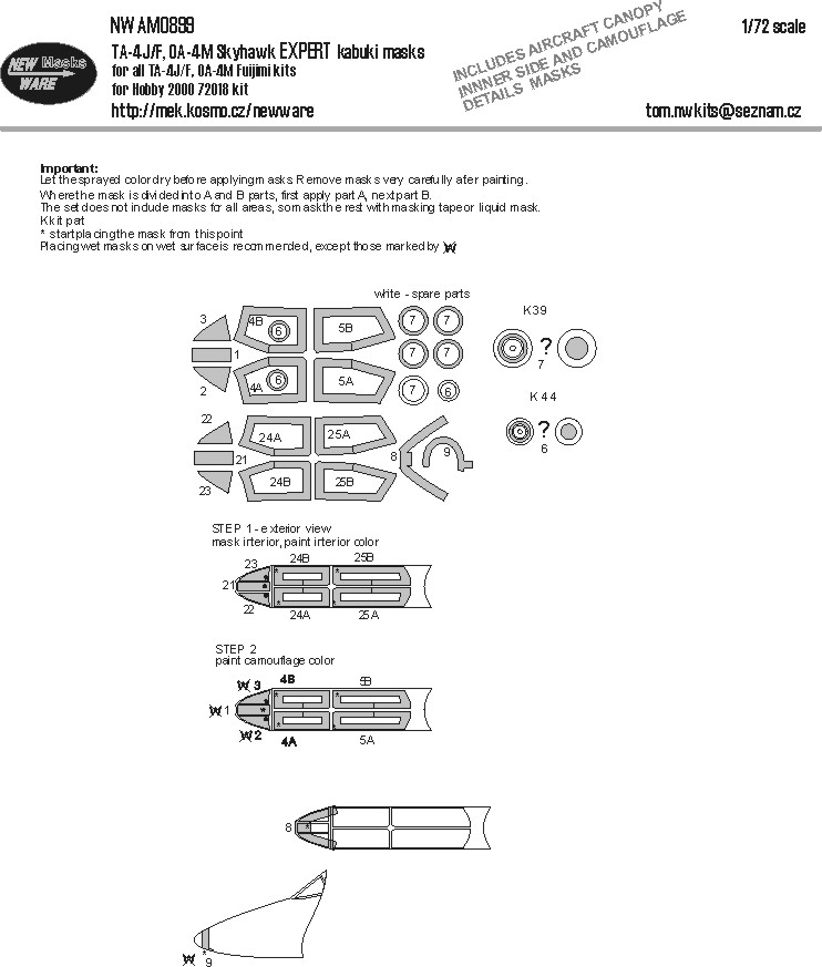 1/72 Mask TA-4J/F,0A-4M Skyhawk EXPERT(H.2000/FUJ)