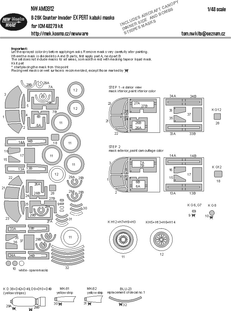 1/48 Mask B-26K Counter Invader EXPERT (ICM)