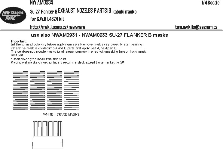 1/48 Mask Su-27 Flanker B EXHAUST NOZZLES parts I9