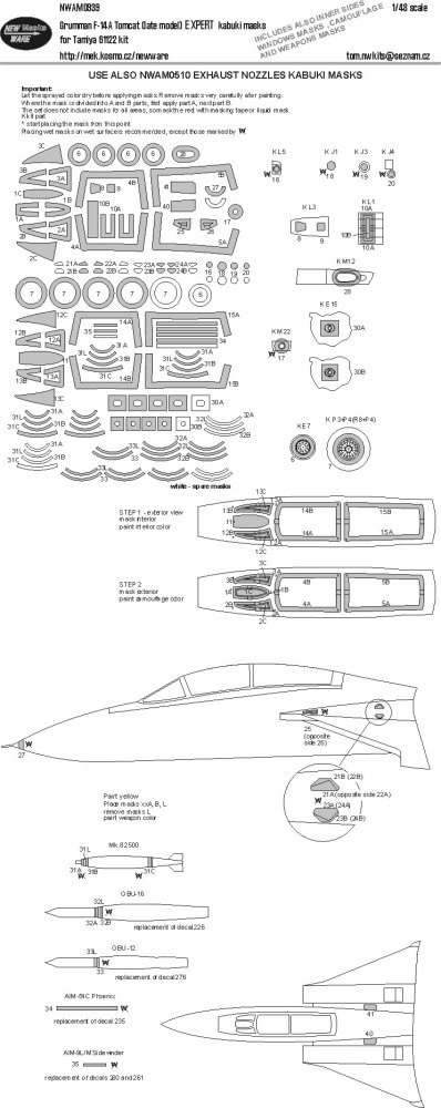 1/48 Mask F-14A Tomcat (late) EXPERT (TAM 61122)