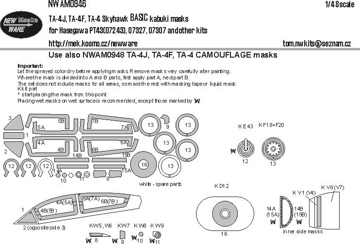 1/48 Mask TA-4J, TA-4F, TA-4 Skyhawk BASIC (HAS)