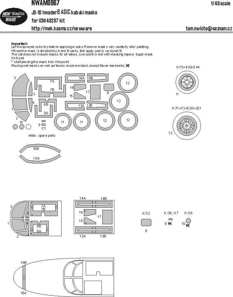 1/48 Mask JD-1D Invader BASIC (ICM 48287)