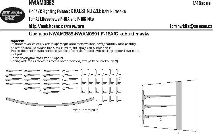 1/48 Mask F-16A/C Fighting Falcon EXH.NOZZLE (HAS)