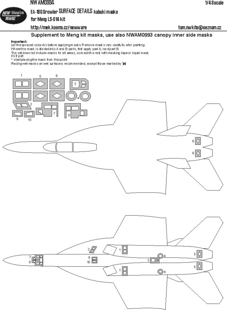 1/48 Mask EA-18G Growler SURFACE DETAILS (MENG)