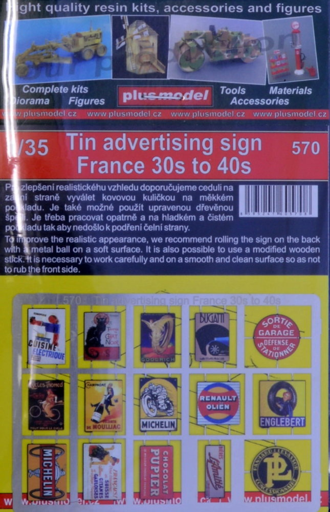 1/35 Tin advertising sign, France 30s-40s