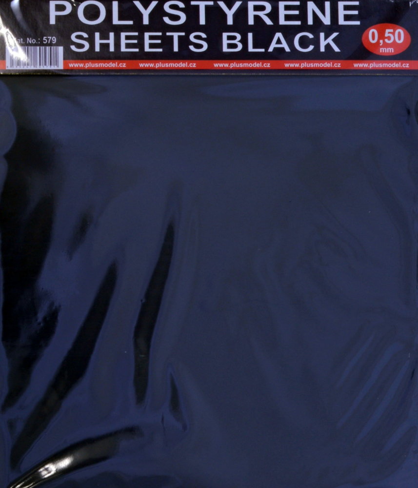 Polystyrene Sheets Black 0,50 mm (220x190 mm, 2x)