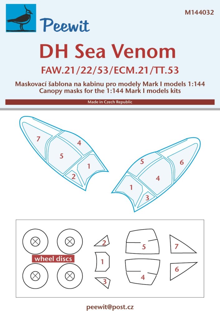 1/144 Canopy mask DH Sea Venom (MARK 1 MODEL)