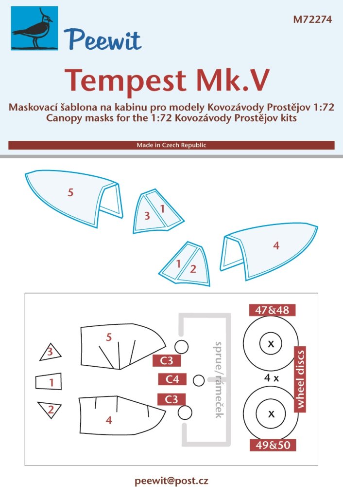 1/72 Canopy mask Tempest Mk.V (KP)