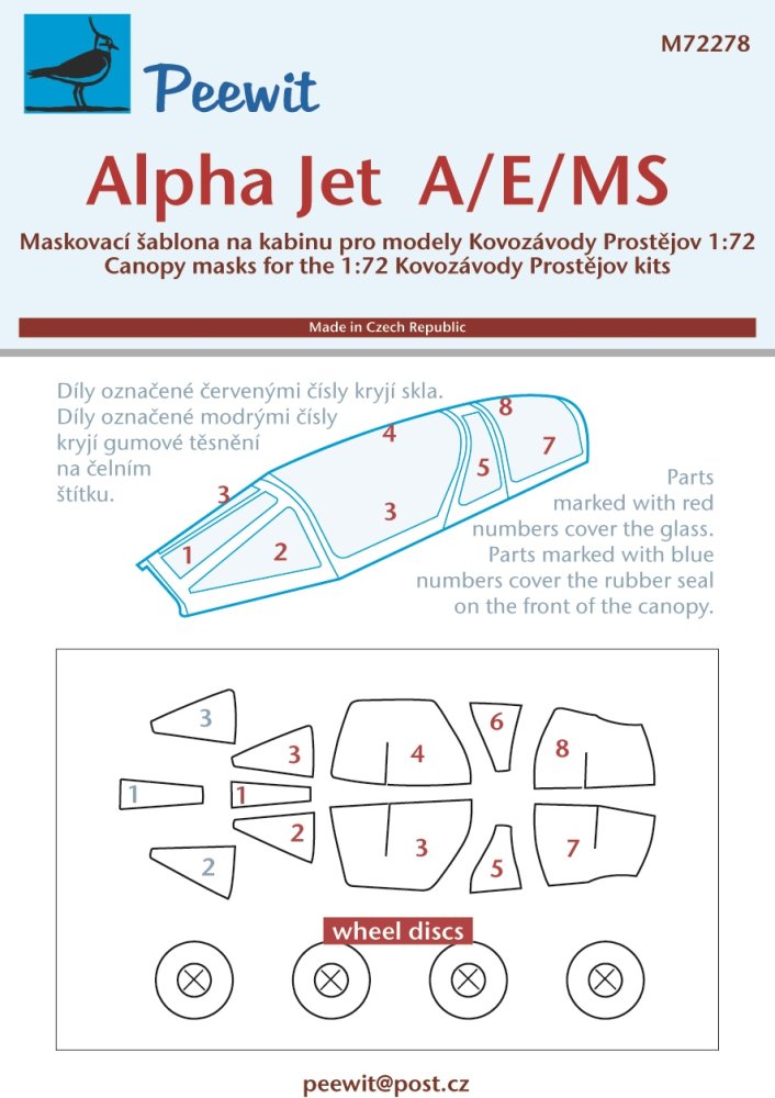 1/72 Canopy mask Alpha Jet A/E/MS (KP)