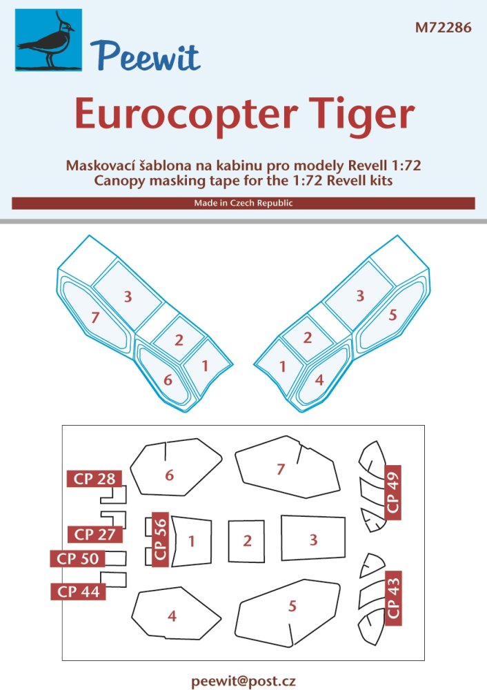 1/72 Canopy mask Eurocopter Tiger (REV)